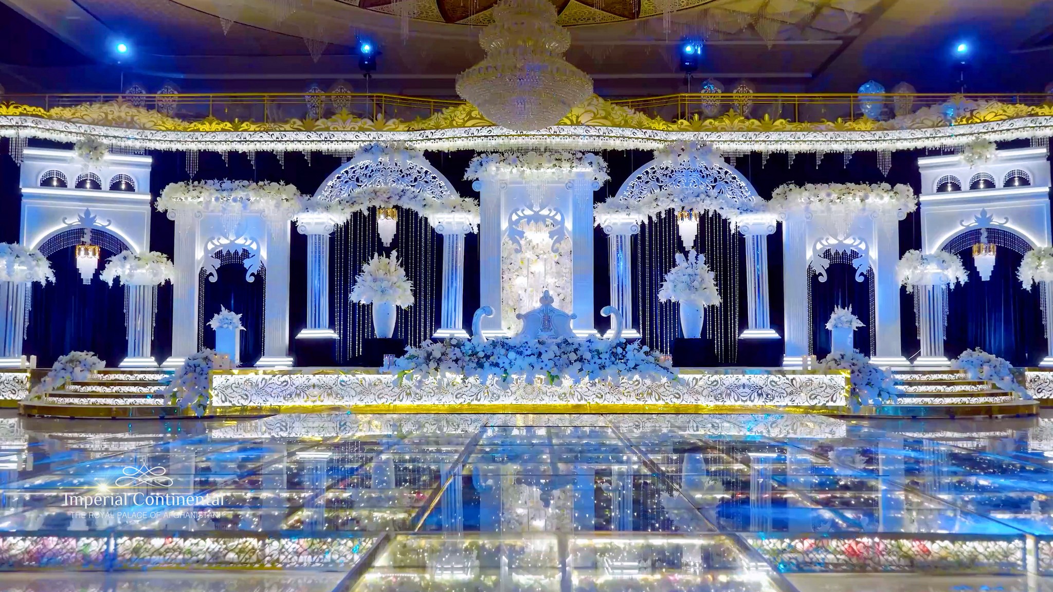 Bride and groom stage